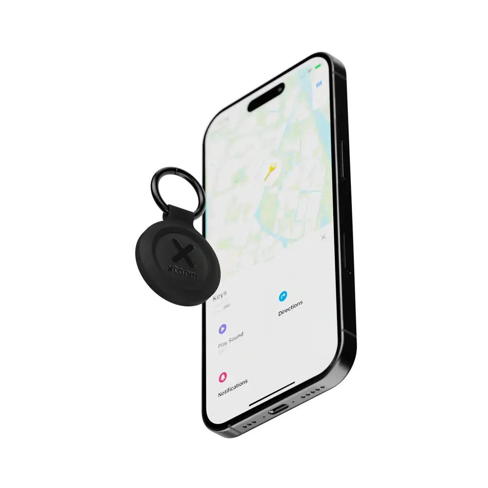 Xtorm TravelTag for iPhone (iOS) - Water-resistant - Charcoal Black