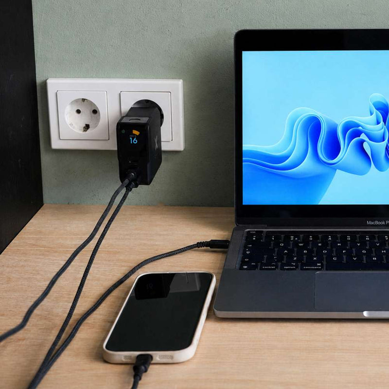 NextGen 140W Laptop Snellader - 3 poorten (2x USB-C PD + USB-A) - Midnight Black