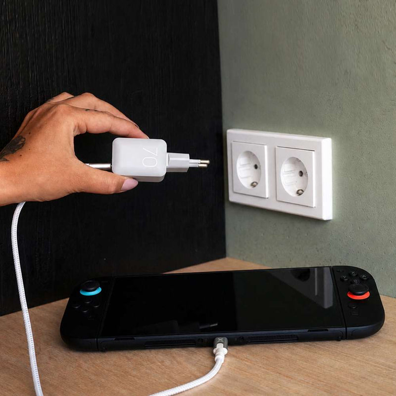 NextGen 70W Laptop Snellader - 2 poorten (USB-C PD + USB-A) - Dusk White