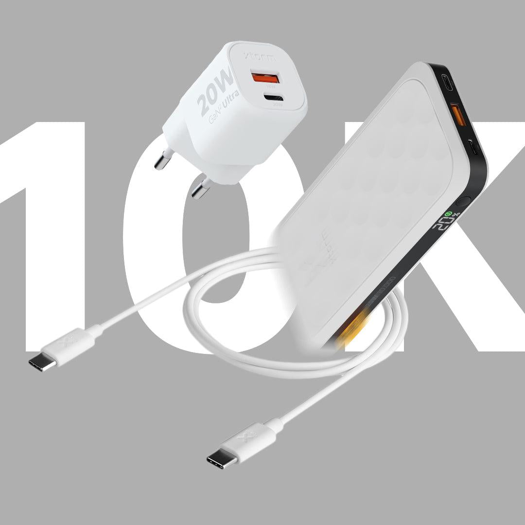 FS5 Dusk White 10.000 20W +20W Snellader +USB-C PD kabel 100W Bundel - Xtorm NL