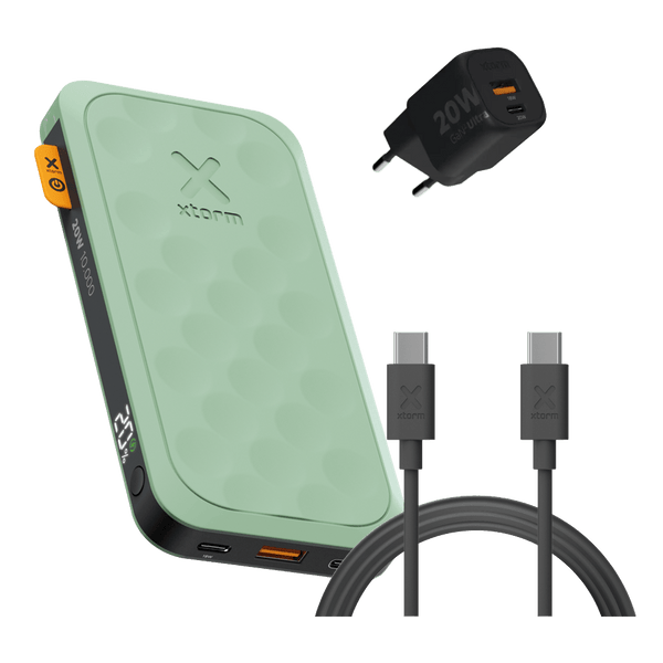 FS5 Snellaad Bundel - 10.000 mAh - Sage Green - Xtorm NL