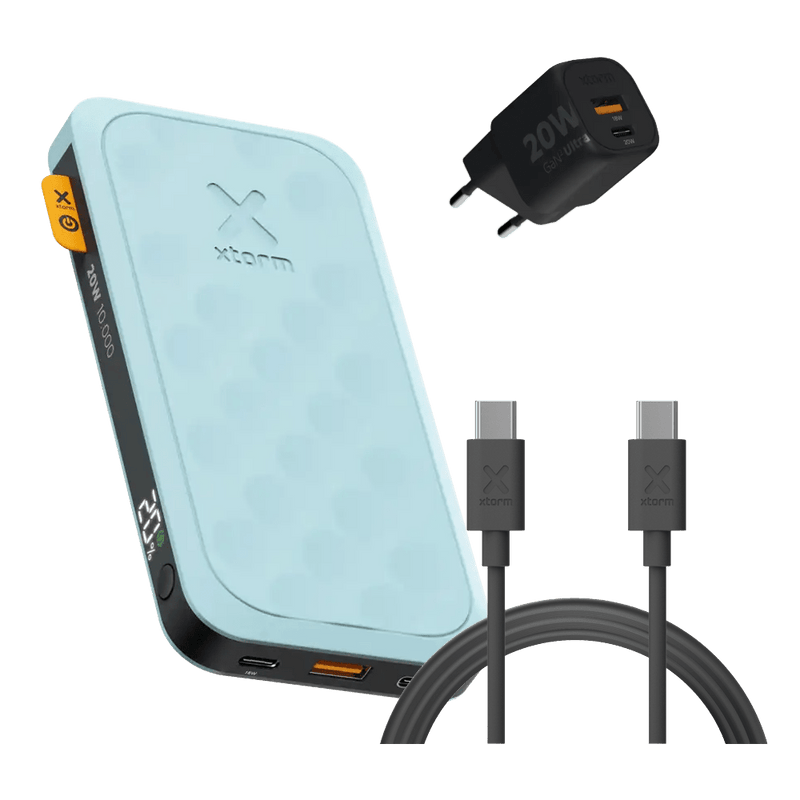 FS5 Snellaad Bundel - 10.000 mAh - Teal Blue - Xtorm NL