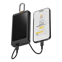 Go2 Powerbank 20W - 10.000 mAh met Solar en Lamp - Charcoal Black - Xtorm NL