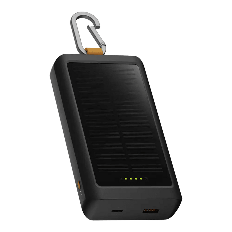 Go2 Powerbank 20W - 10.000 mAh met Solar en Lamp - Charcoal Black - Xtorm NL