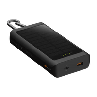 Go2 Powerbank 20W - 10.000 mAh met Solar en Lamp - Charcoal Black - Xtorm NL
