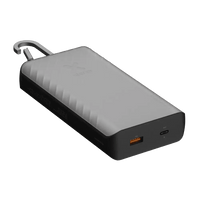 Go2 Powerbank 20W - 10.000 mAh met Solar en Lamp - Charcoal Black - Xtorm NL
