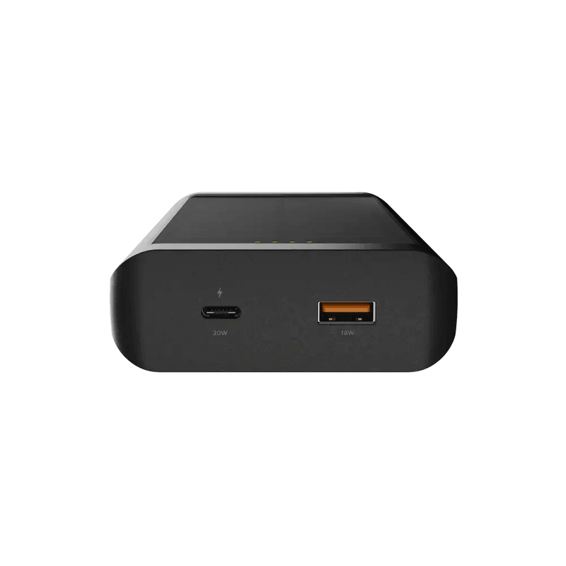 Go2 Powerbank 20W - 10.000 mAh met Solar en Lamp - Charcoal Black - Xtorm NL