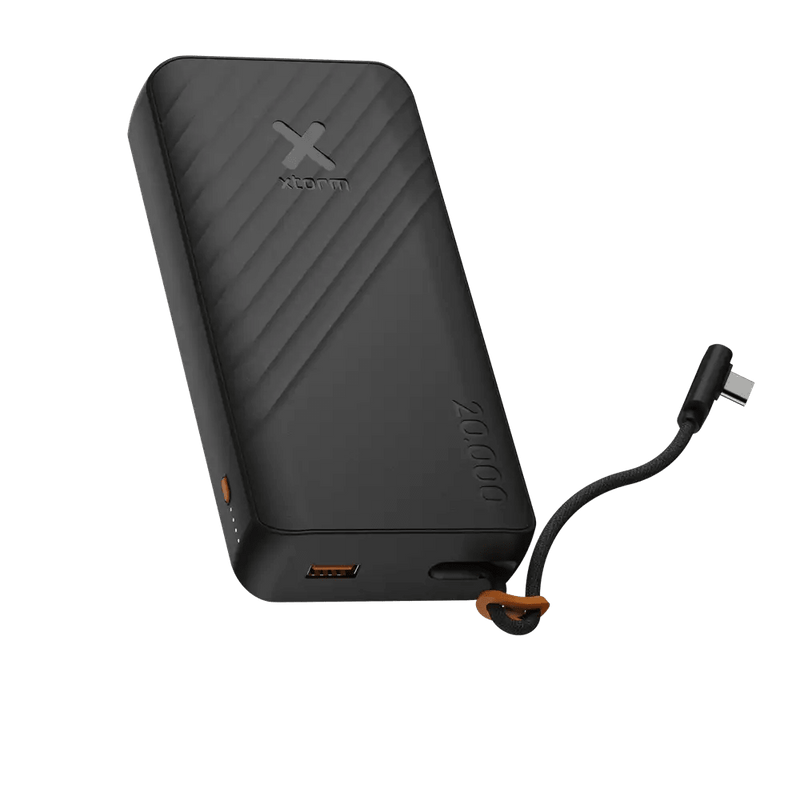 Go2 Powerbank 30W - 20.000 mAh - Ingebouwde USB-C Kabel - Charcoal Black - Xtorm NL