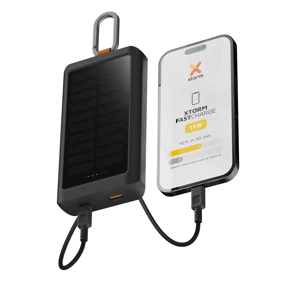 Go2 Powerbank Zonnepaneel en Zaklamp 10.000 mAh - 15W - Xtorm NL