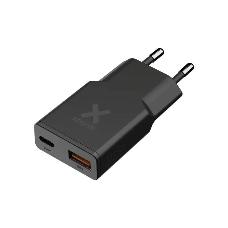 Go2 SlimLine Oplader 33W - USB-C & USB-A - Charcoal Black - Xtorm NL