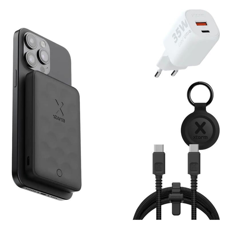 FS5 Magnetische Reis Bundel 5.000 mAh met snellader, kabel en TravelTag