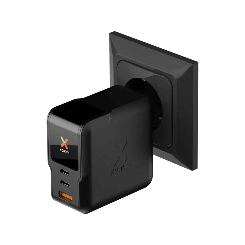 NextGen 140W Laptop Snellader - 3 poorten (2x USB-C PD + USB-A) - Midnight Black - Xtorm NL