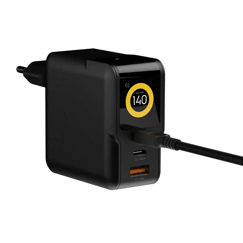 NextGen 140W Laptop Snellader - 3 poorten (2x USB-C PD + USB-A) - Midnight Black - Xtorm NL