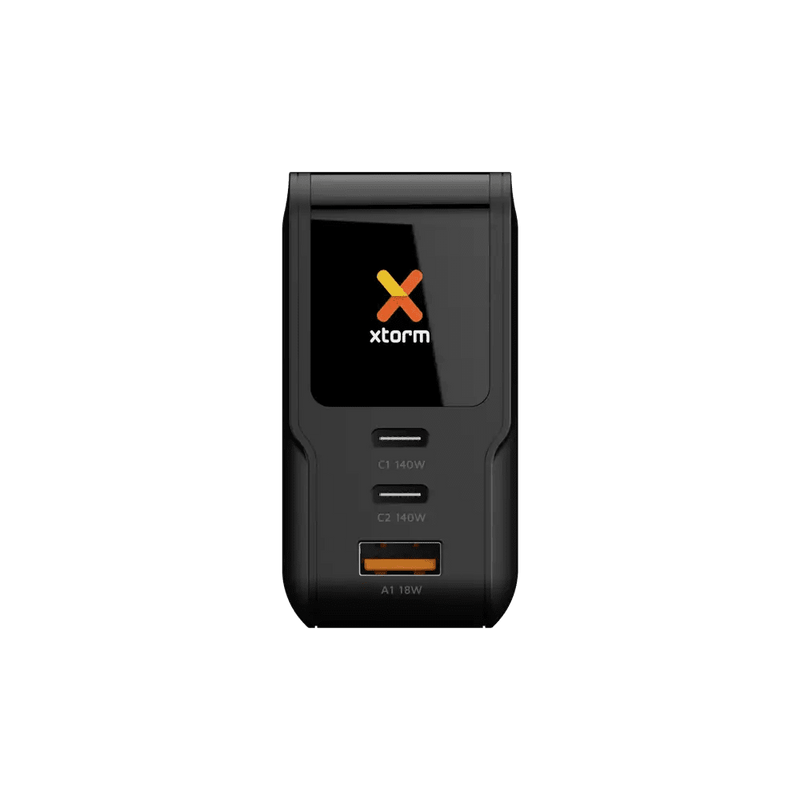 NextGen 140W Laptop Snellader - 3 poorten (2x USB-C PD + USB-A) - Midnight Black - Xtorm NL