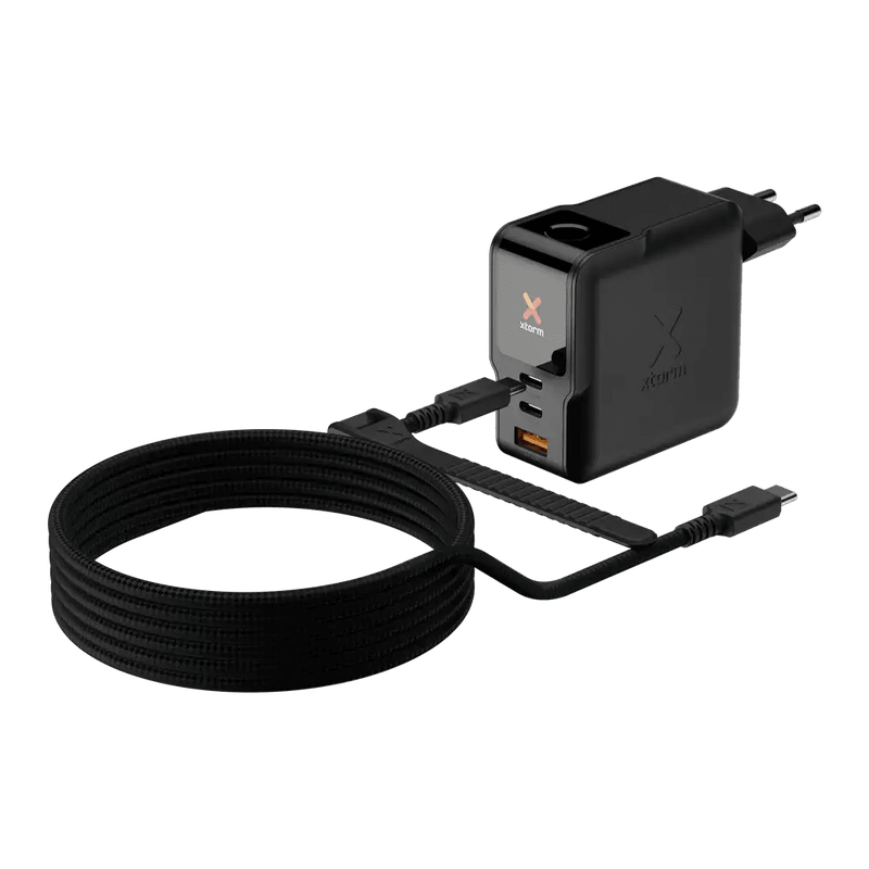 NextGen 140W Laptop Snellader - 3 poorten (2x USB-C PD + USB-A) - Midnight Black - Xtorm NL