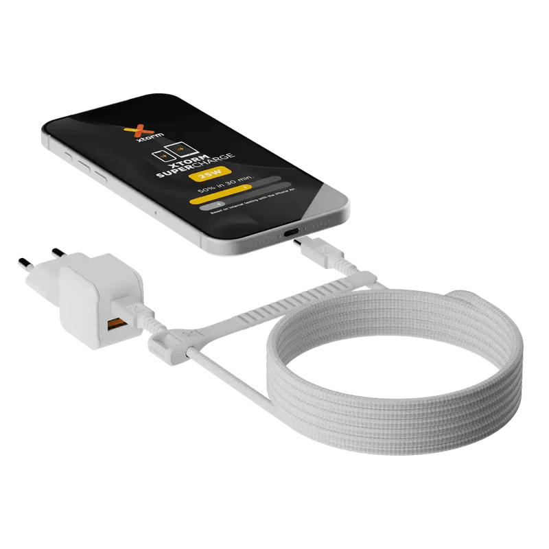 NextGen 25W Snellader - 2 poorten (USB-C PD + USB-A) - Dusk White - Xtorm NL