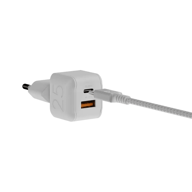 NextGen 25W Snellader - 2 poorten (USB-C PD + USB-A) - Dusk White - Xtorm NL