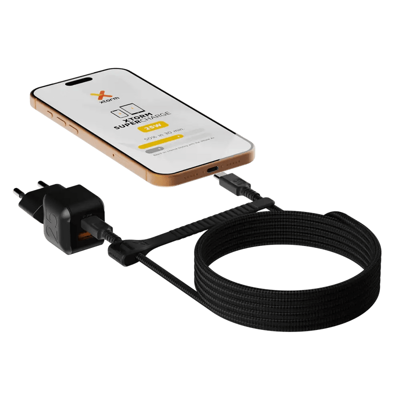 NextGen 25W Snellader - 2 poorten (USB-C PD + USB-A) - Midnight Black - Xtorm NL