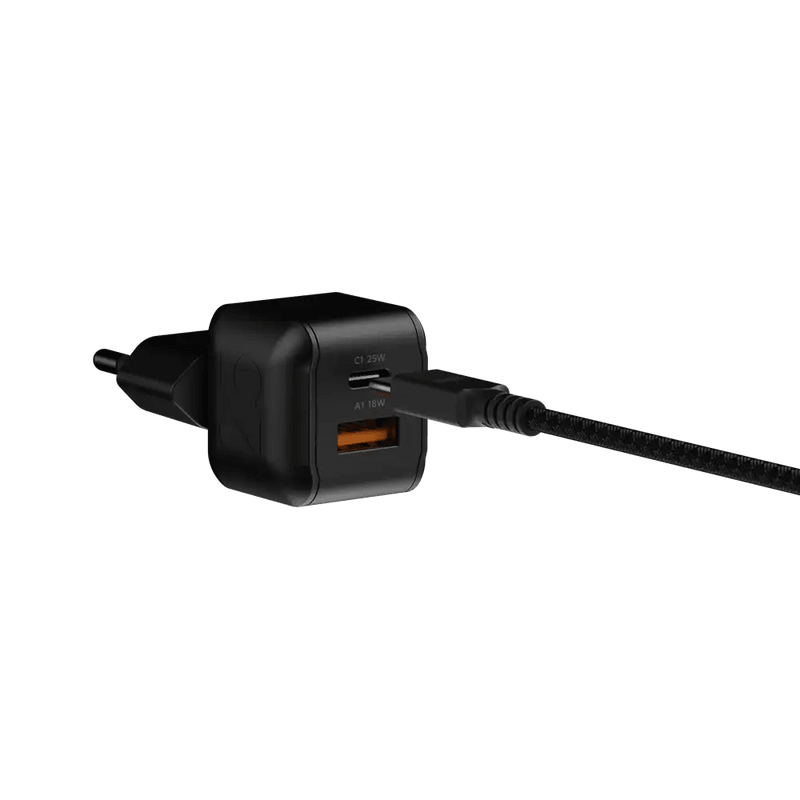 NextGen 25W Snellader - 2 poorten (USB-C PD + USB-A) - Midnight Black - Xtorm NL