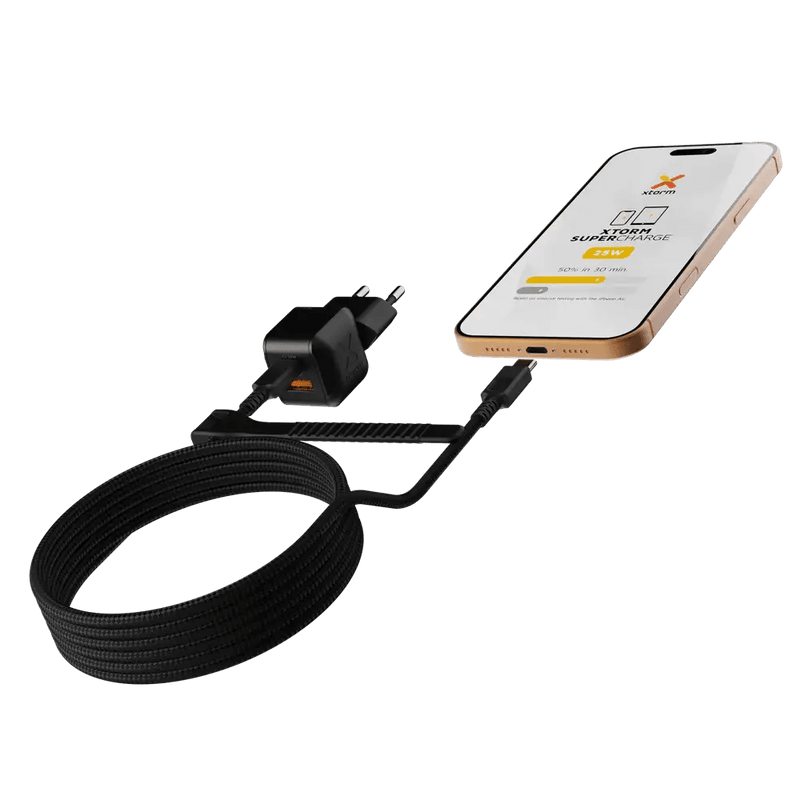 NextGen 25W Snellader - 2 poorten (USB-C PD + USB-A) - Midnight Black - Xtorm NL