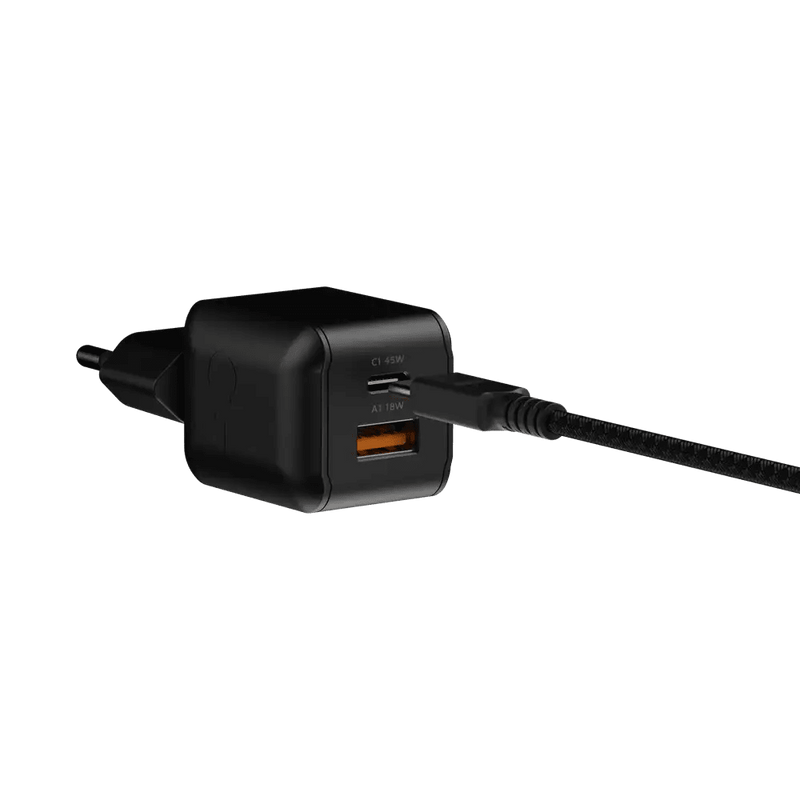 NextGen 45W Snellader - 2 poorten (USB-C PD + USB-A) - Midnight Black - Xtorm NL