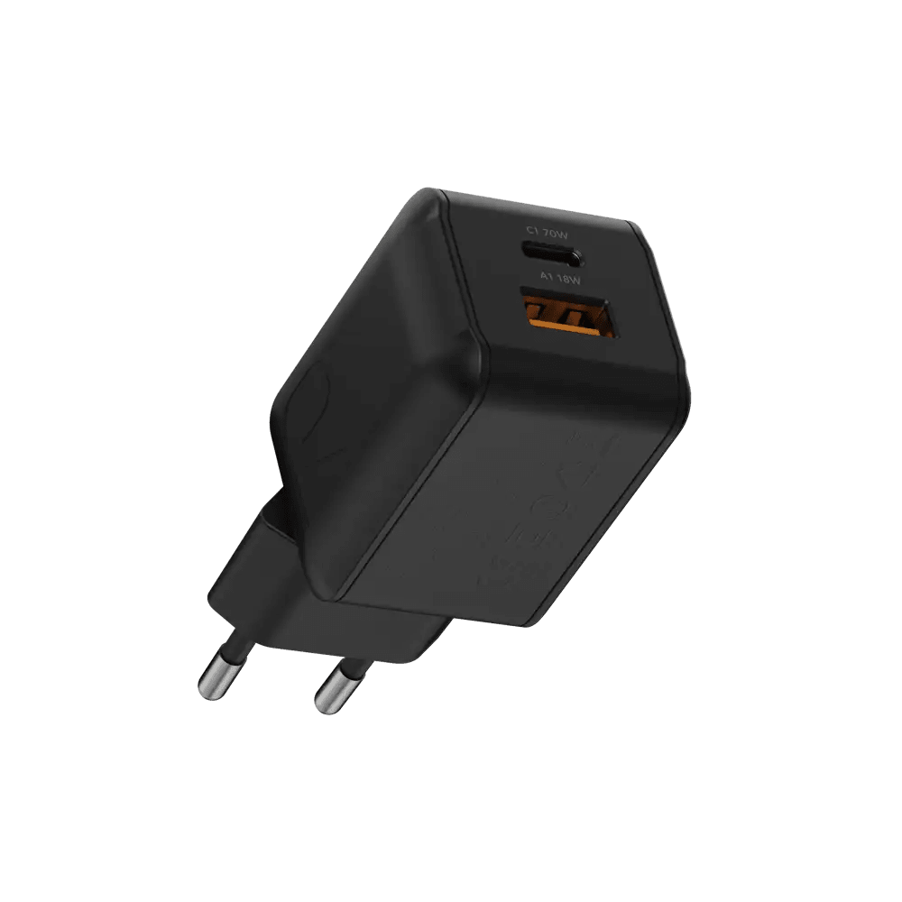 NextGen 70W Laptop Snellader - 2 poorten (USB-C PD + USB-A) - Midnight Black - Xtorm NL