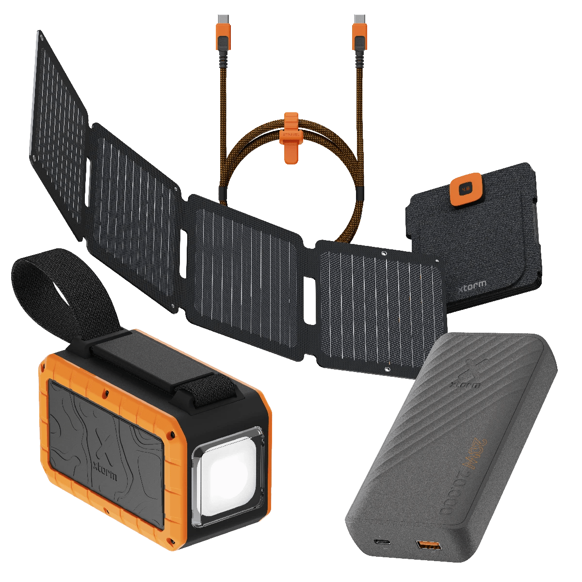 Noodpakket Bundel: Zaklamp Powerbank, SolarBooster, SuperCharge Powerbank en Kabel - Xtorm NL