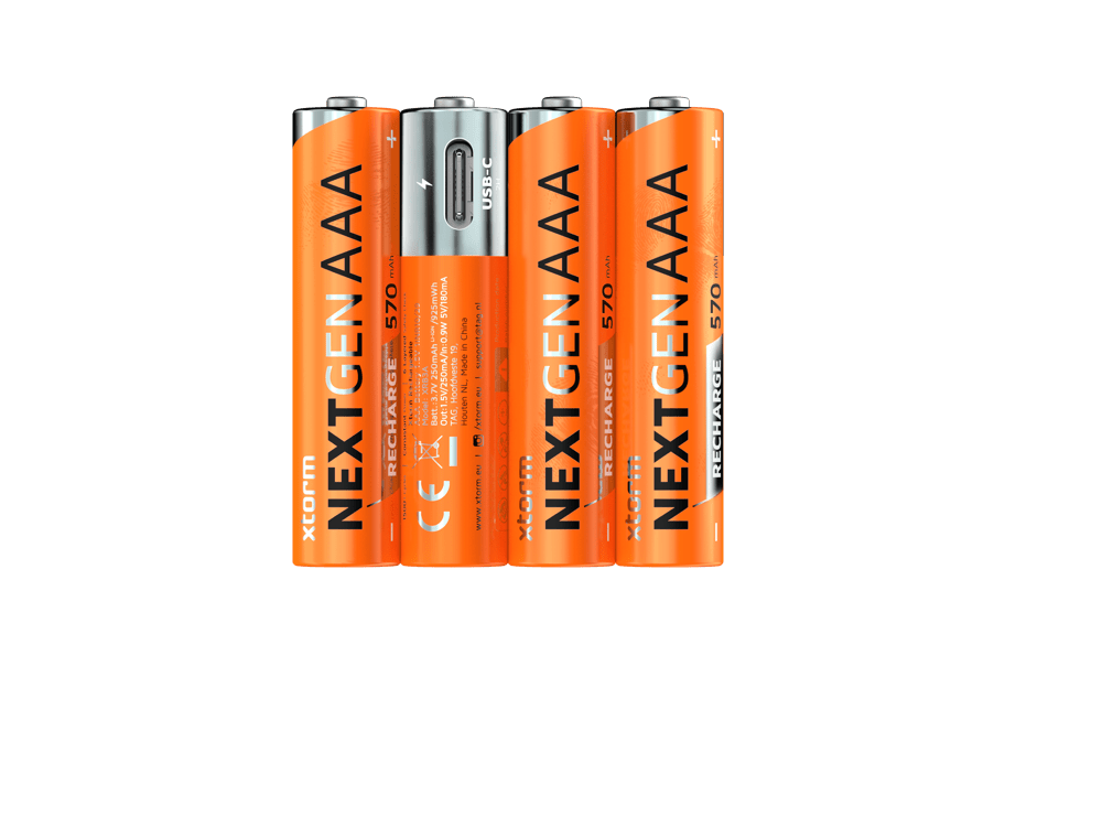 Oplaadbare AAA Batterijen met USB - C - 4 pack - Xtorm NL