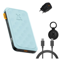 FS5 Reis Bundel 10.000 mAh Teal Blue met snellader, kabel en TravelTag