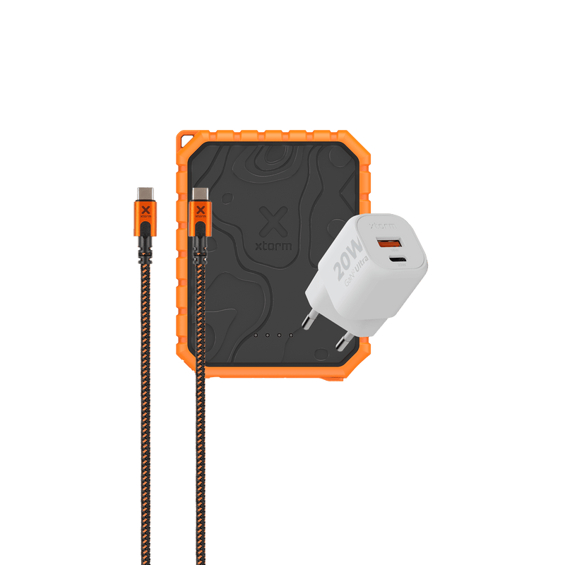 Rugged Powerbank 10.000 mAh+ Rugged USB-C PD 100W Kabel + 20W Snellader Bundel - Xtorm NL