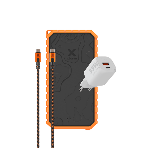 Rugged Powerbank 20.000 mAh + Rugged USB-C PD 100W Kabel + 35W Snellader Bundel - Xtorm NL