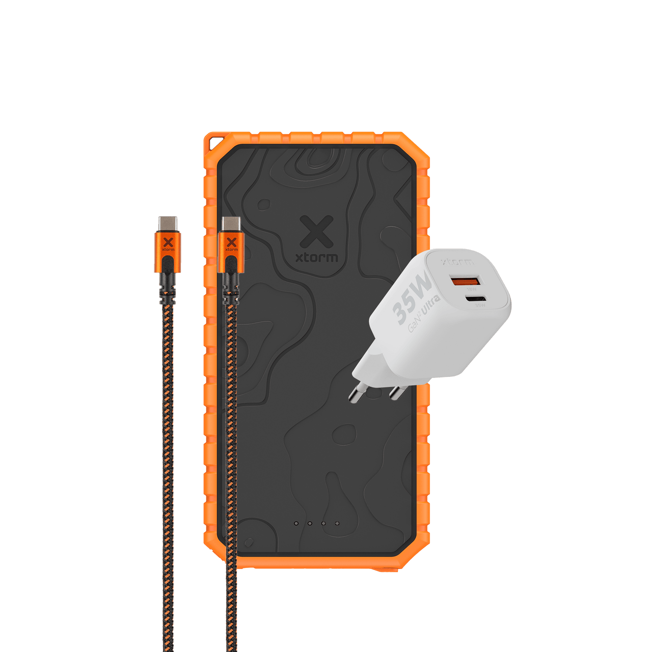 Rugged Powerbank 20.000 mAh + Rugged USB-C PD 100W Kabel + 35W Snellader Bundel - Xtorm NL