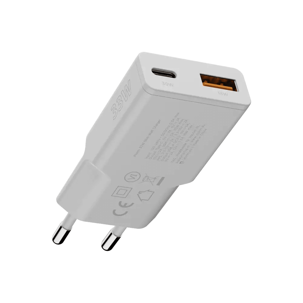 FOREVER Colorum Oplader USB C/A, 30 W, geel, snellader met Power FOREVER Colorum Oplader USB C/A, 30 W, geel, snellader met Power