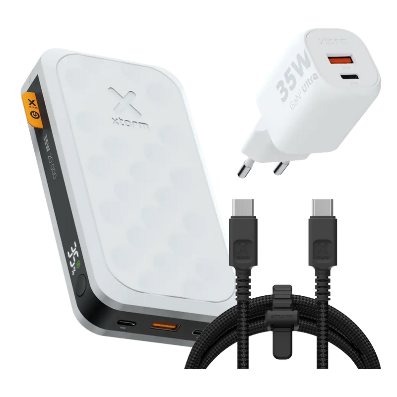 FS5 Snellaad Bundel 20.000 mAh Dusk White met snellader en kabel