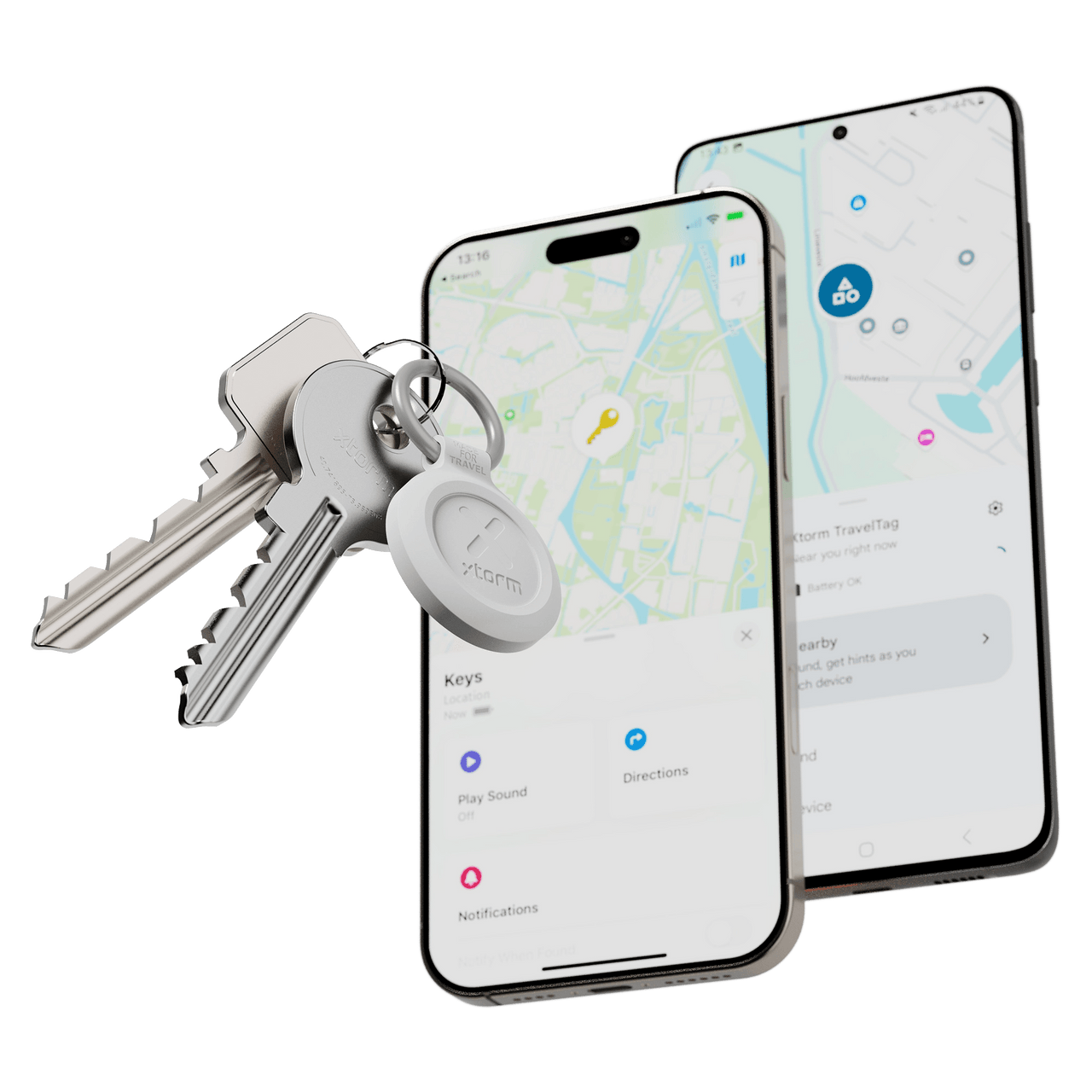 TravelTag for Android & iPhone - Water - resistant - 3 - Pack - Ash White - Xtorm NL