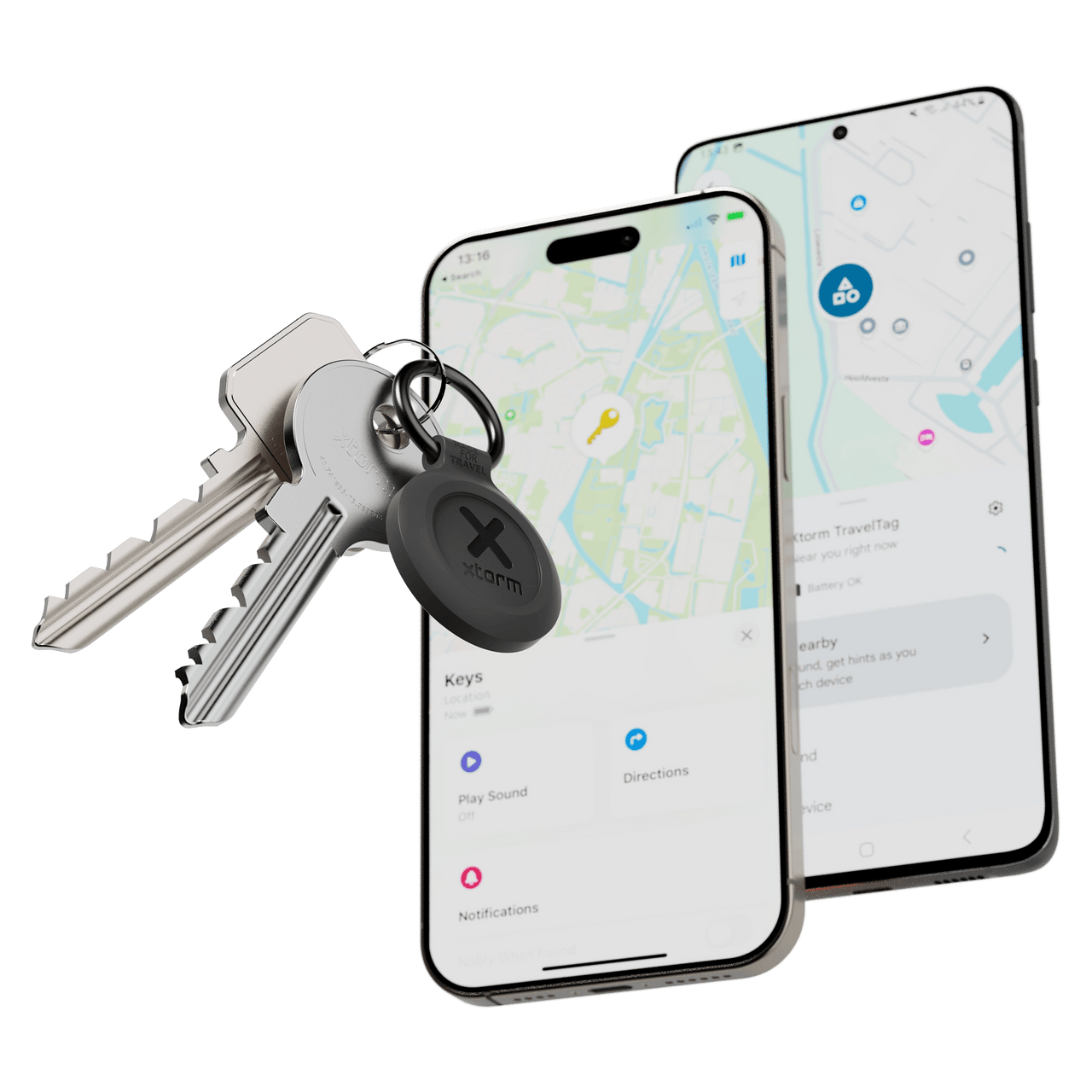 TravelTag for Android & iPhone - Water - resistant - Charcoal Black - Xtorm NL