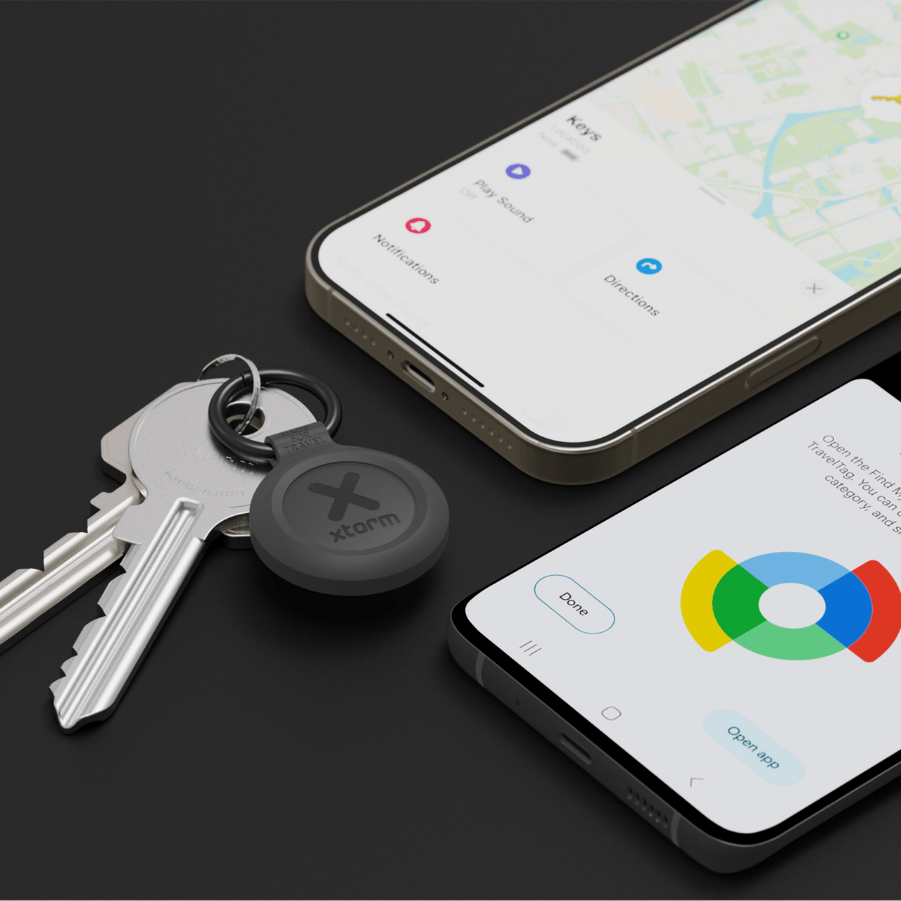 TravelTag for Android & iPhone - Water - resistant - Charcoal Black - Xtorm NL