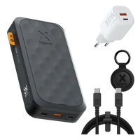 FS5 Reis Bundel 20.000 mAh Midnight Black met snellader, kabel en TravelTag