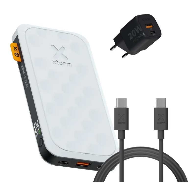 FS5 Snellaad Bundel 10.000 mAh Dusk White met snellader en kabel