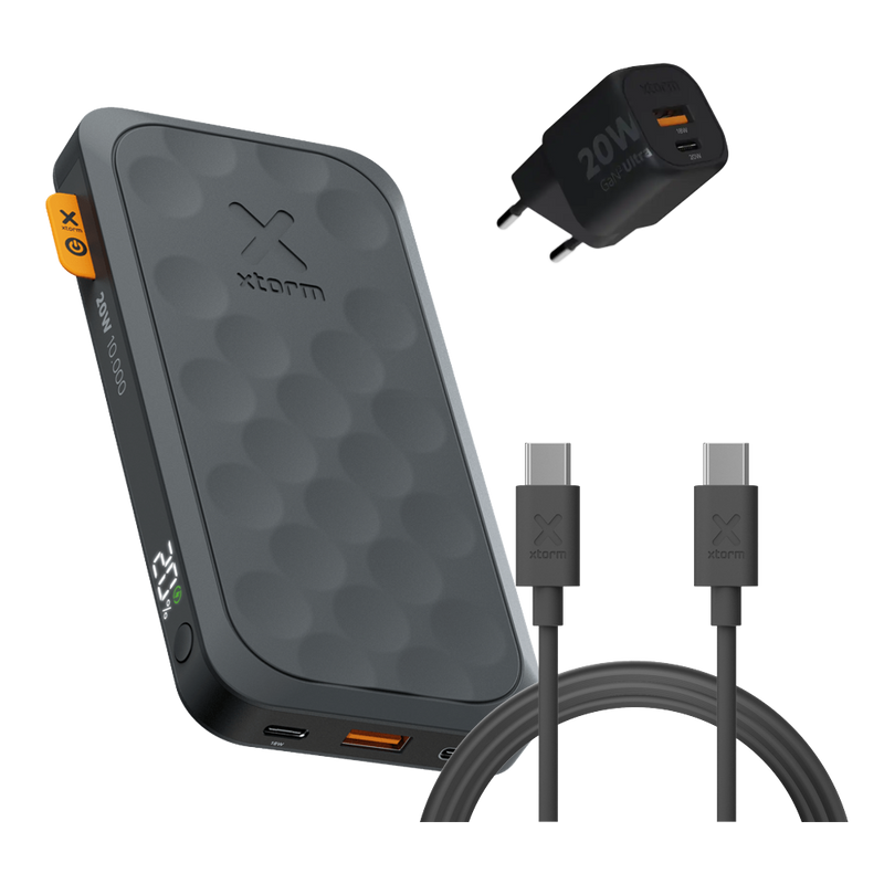 FS5 Snellaad Bundel 10.000 mAh Midnight Black met snellader en kabel