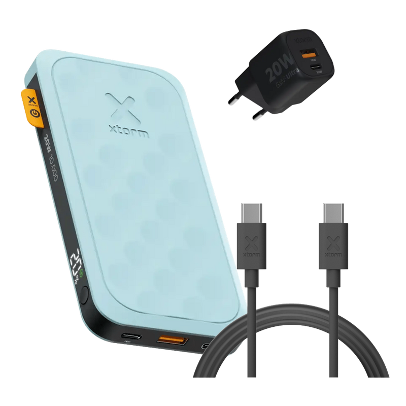 FS5 Snellaad Bundel 10.000 mAh Teal Blue met snellader en kabel