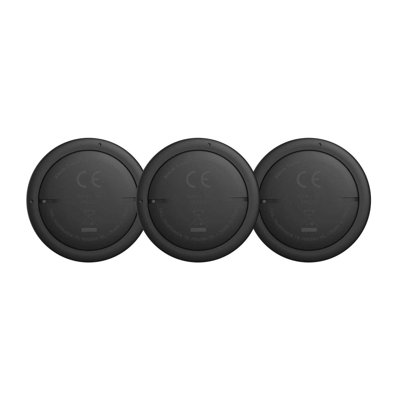 Water - resistant TravelTag - 3 Pack - Charcoal Black - Xtorm NL